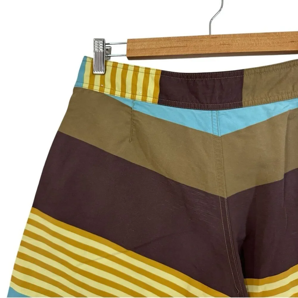 Patagonia 32 Wavefarer Board Shorts Swim Tie Waist Striped Beach Mens